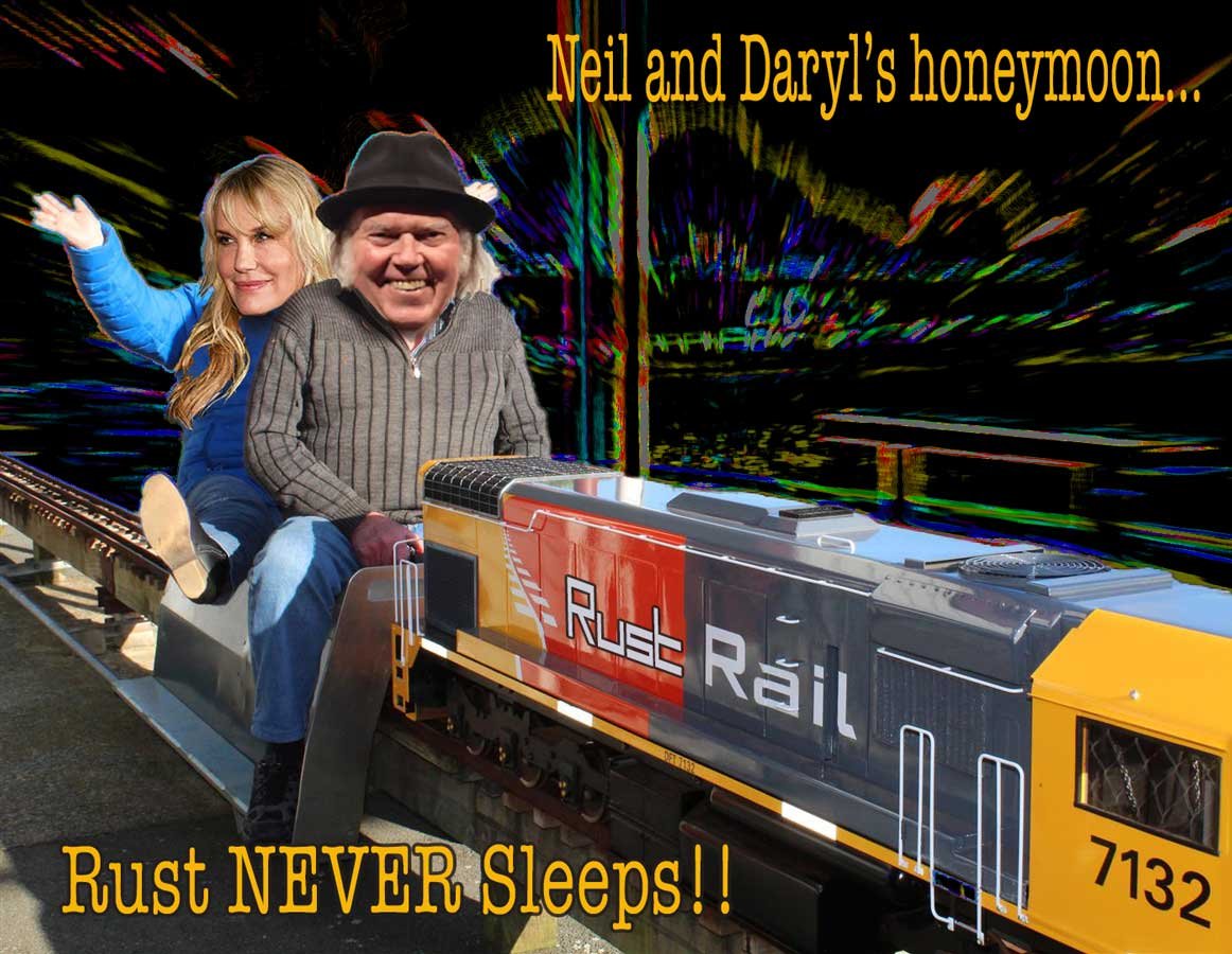 Neil Young Honeymoon — Musictoons cartoon by Peter Gillies