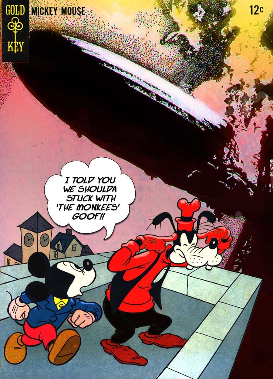 Goofy and Led Zep — Musictoons cartoon by Peter Gillies