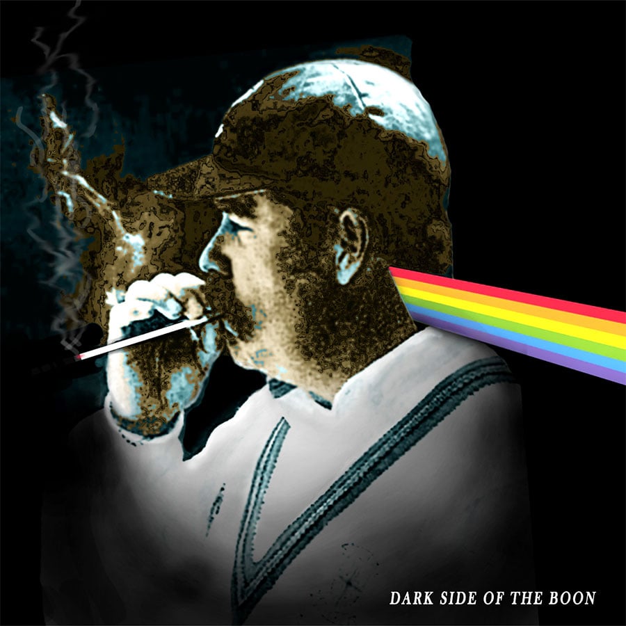 Aberrant Albums Dark Side Of The Boon — Musictoons cartoon by Peter Gillies