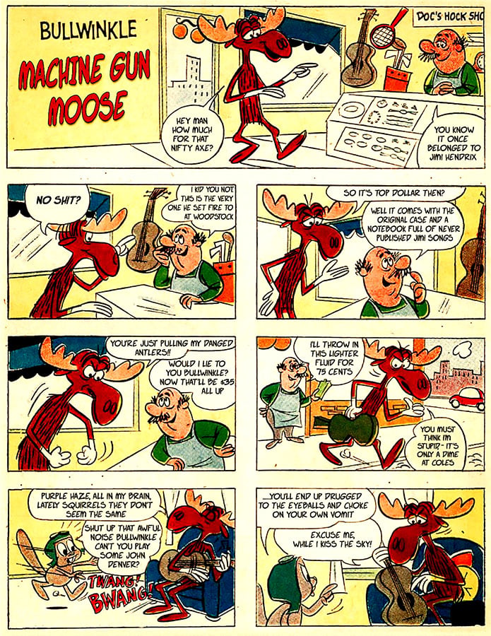 Machine Gun Moose — Musictoons cartoon by Peter Gillies