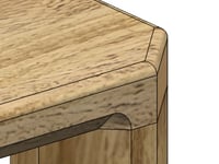 Malé zakulacení rohu