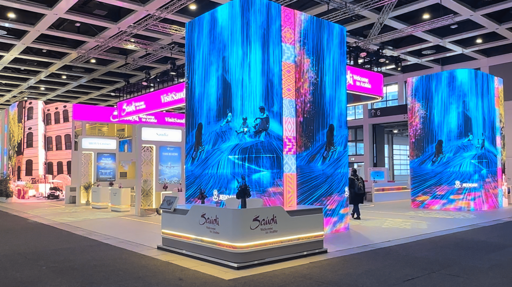 Large-scale exhibition environment with LED displays