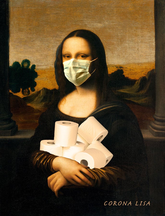 Corona Lisa — Recycled cartoon by Peter Gillies