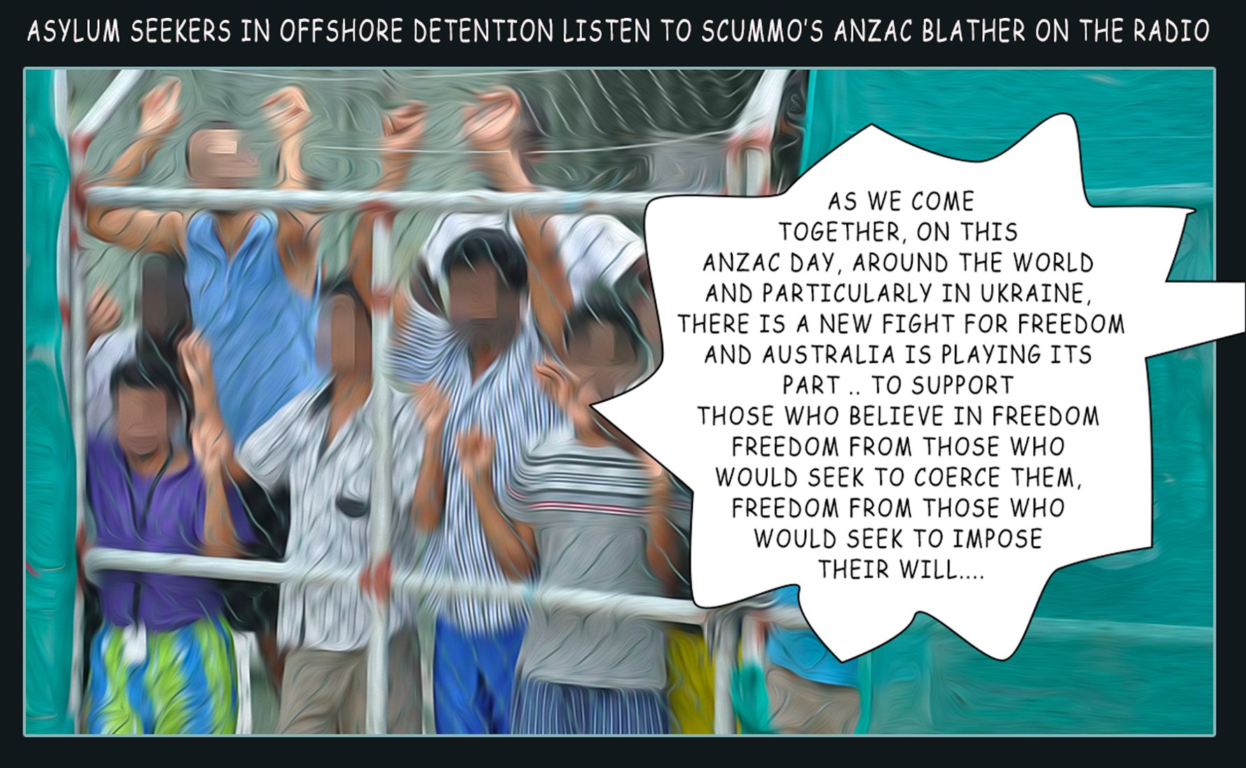 Manus Anzac — Polliedom cartoon by Peter Gillies