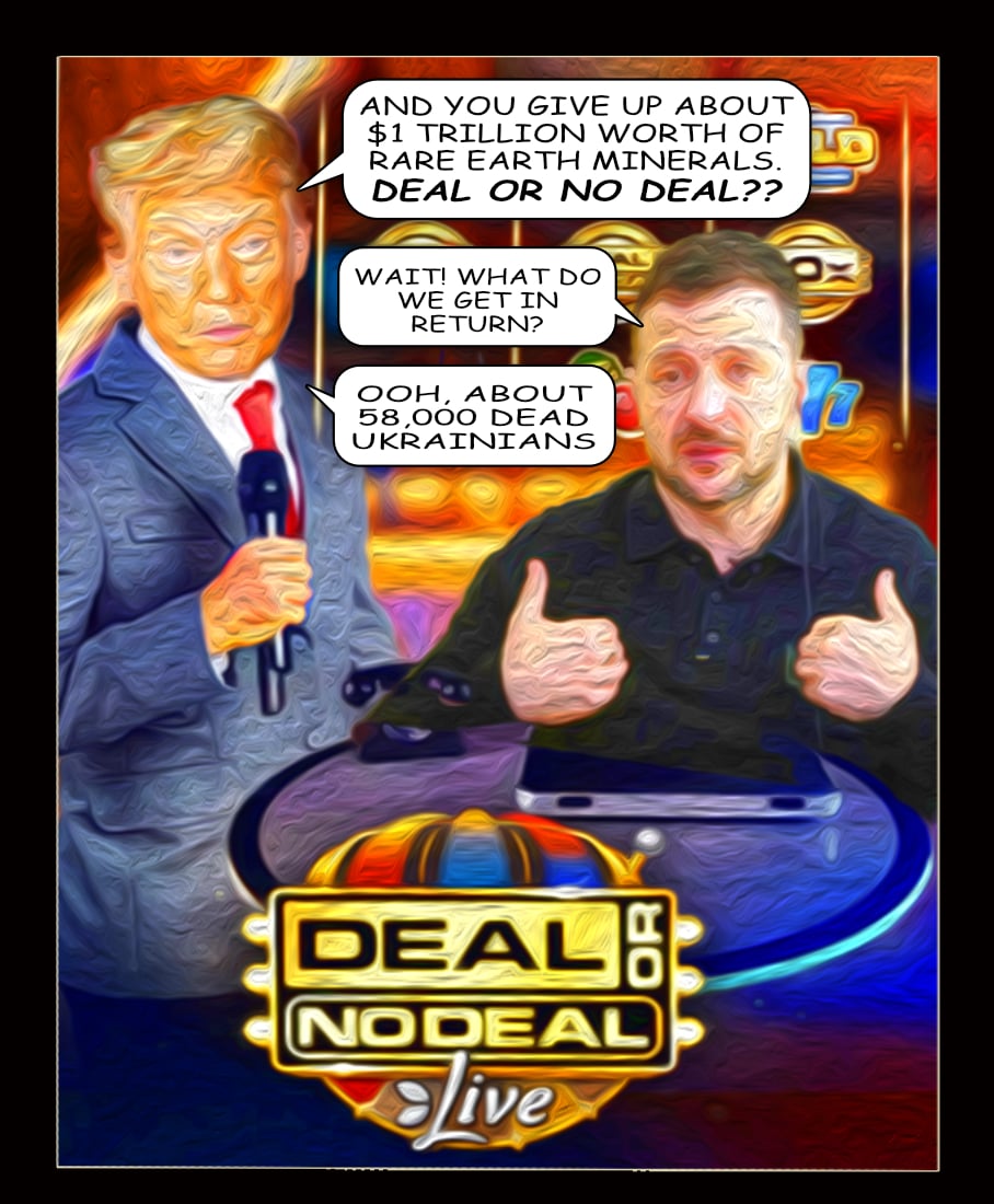 Deal? — Polliedom cartoon by Peter Gillies