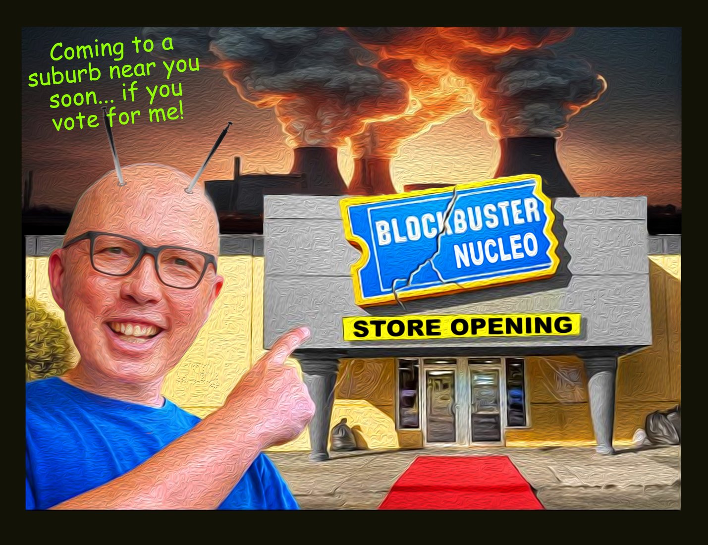 Blockbuster — Polliedom cartoon by Peter Gillies