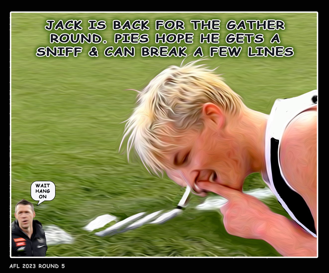 Lines — Footy cartoon by Peter Gillies
