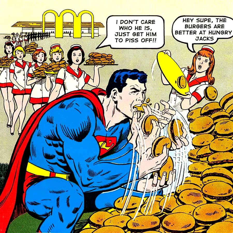 Supe Burger — Recycled cartoon by Peter Gillies