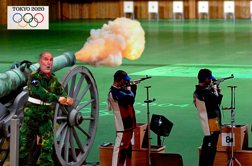 2021 Olympics Shooting — Others cartoon by Peter Gillies