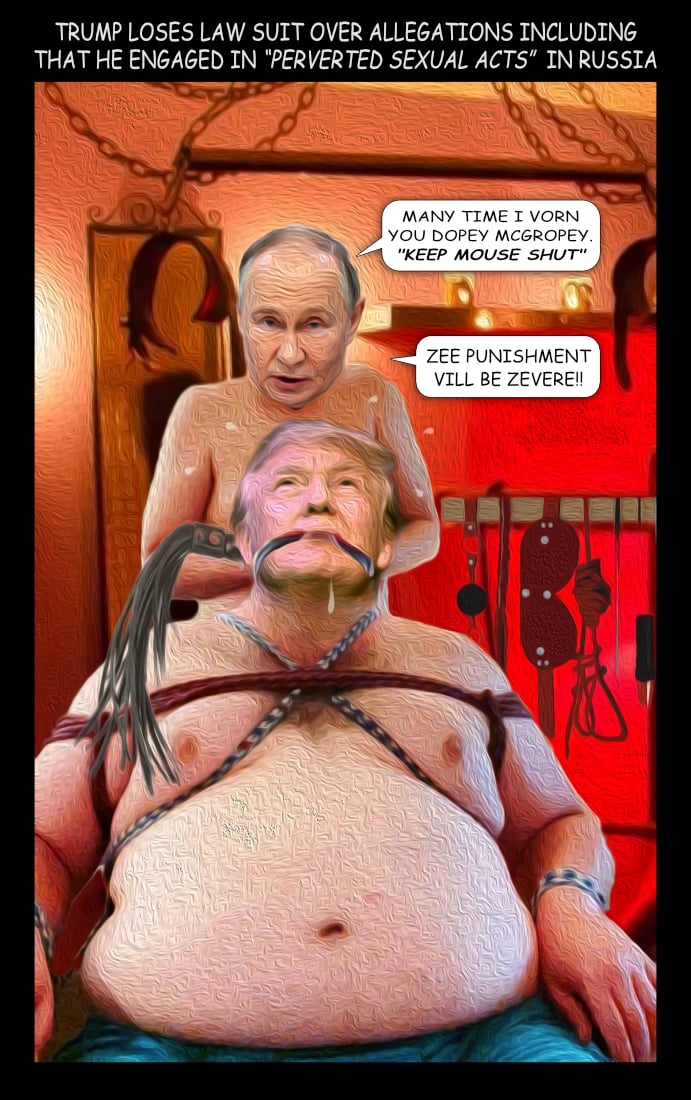 Trump in Russia — Polliedom cartoon by Peter Gillies