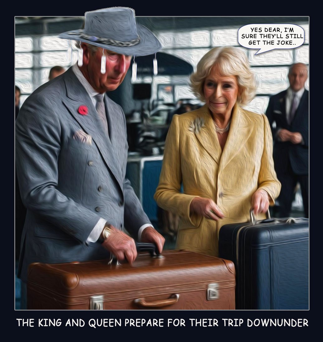 Royal Trip Downunder — Polliedom cartoon by Peter Gillies