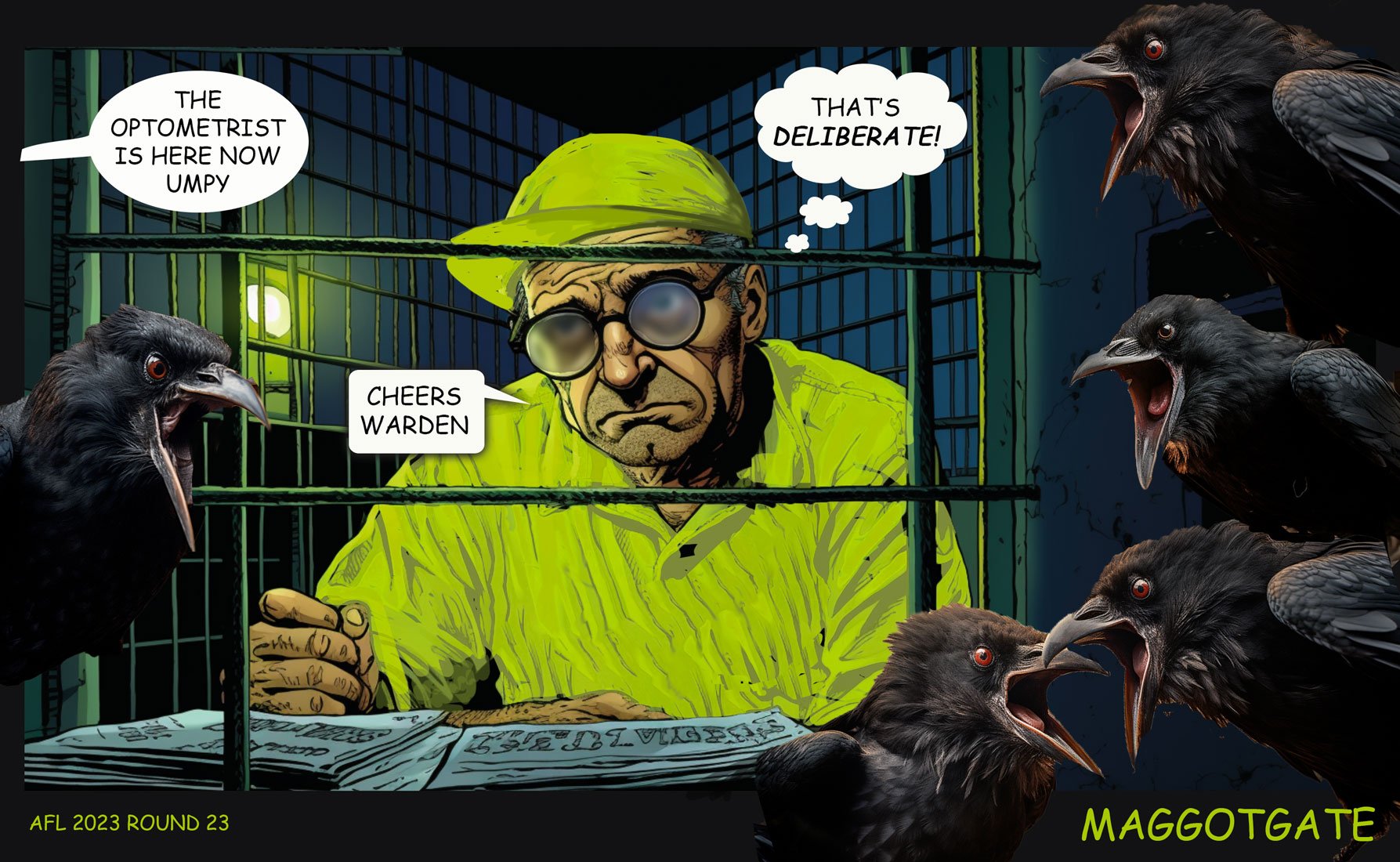 Maggotgate — Footy cartoon by Peter Gillies