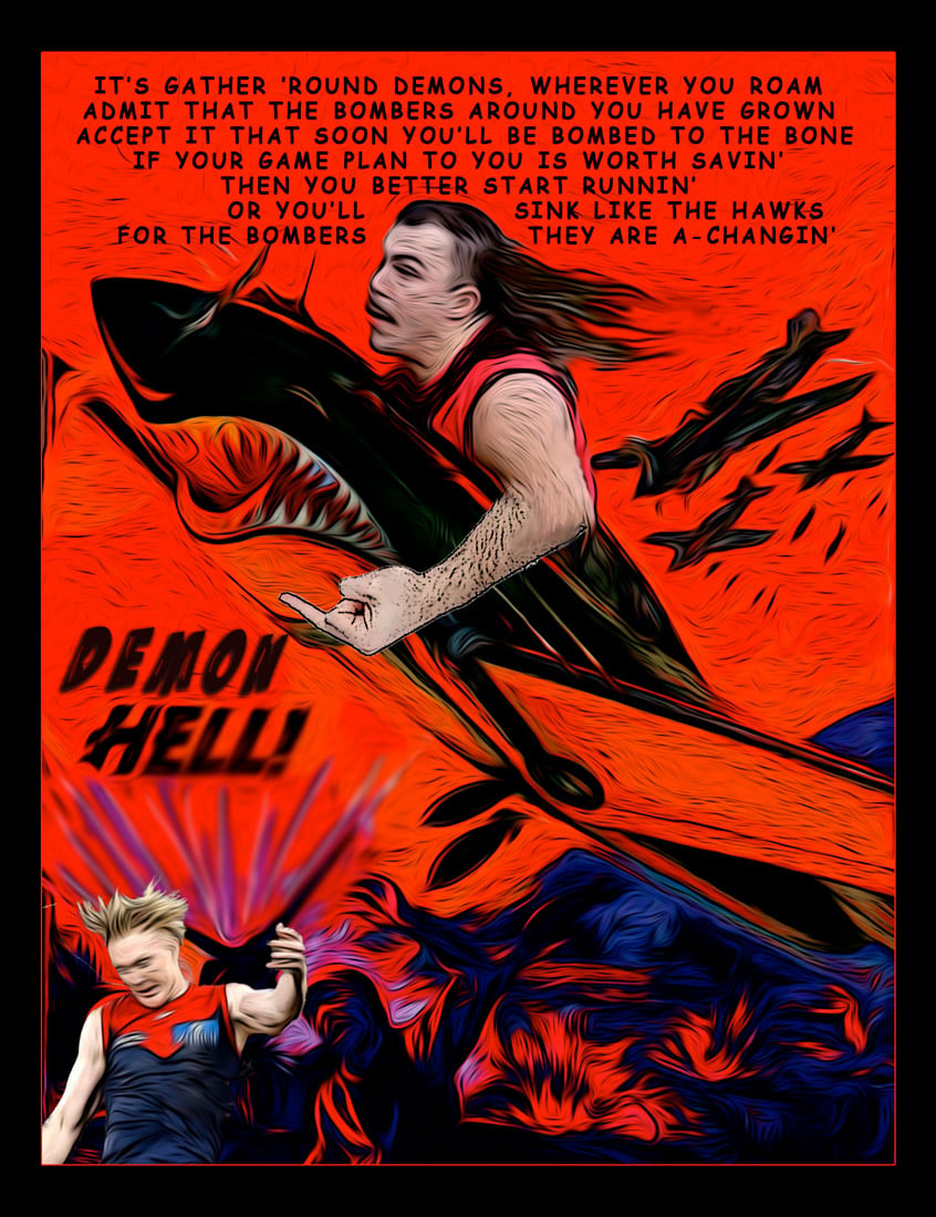 Demon Hell — Footy cartoon by Peter Gillies
