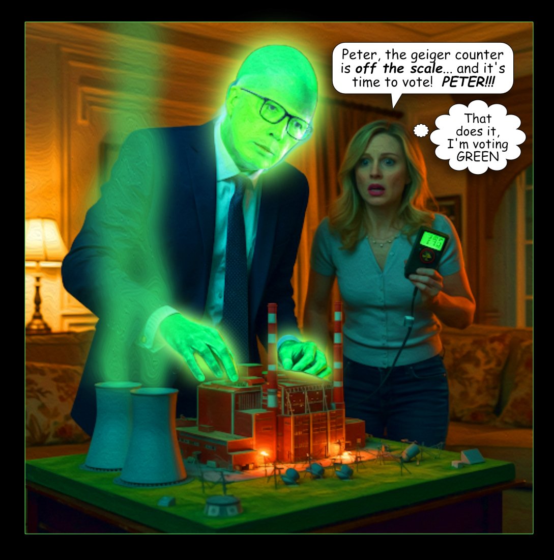 I'm Voting Green — Polliedom cartoon by Peter Gillies