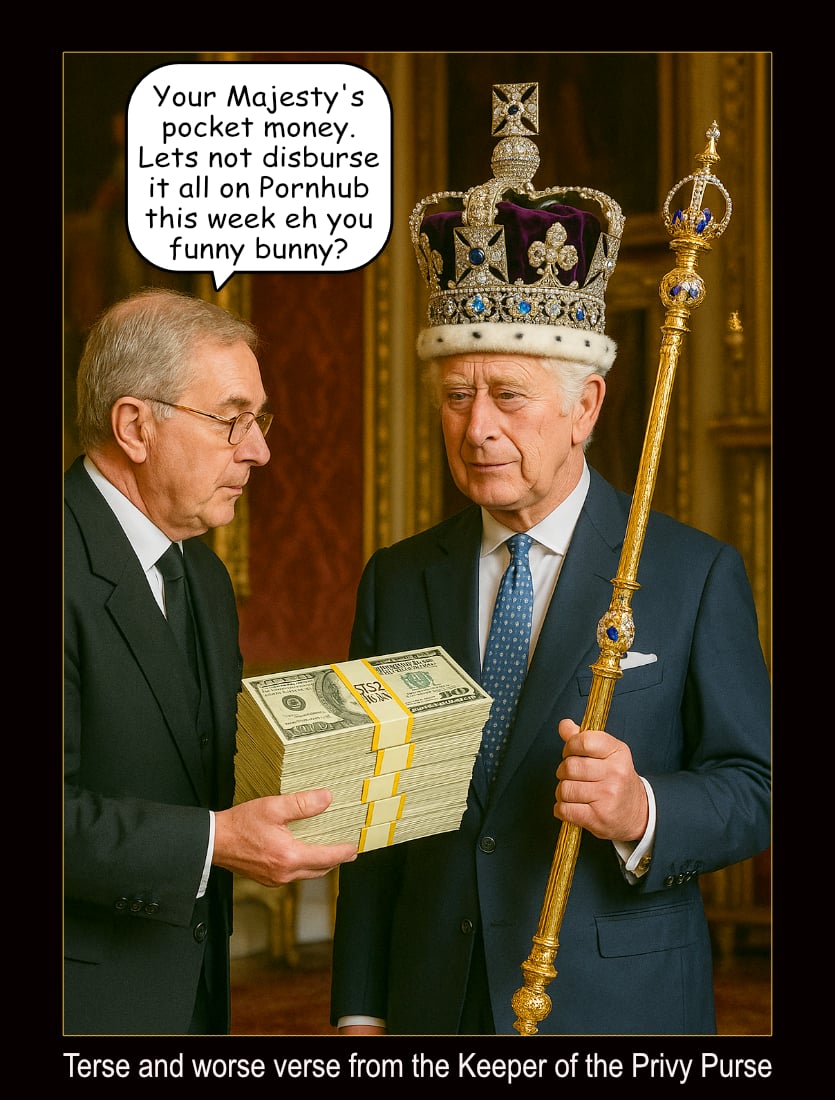 Keeper of the Privy Purse — Polliedom cartoon by Peter Gillies