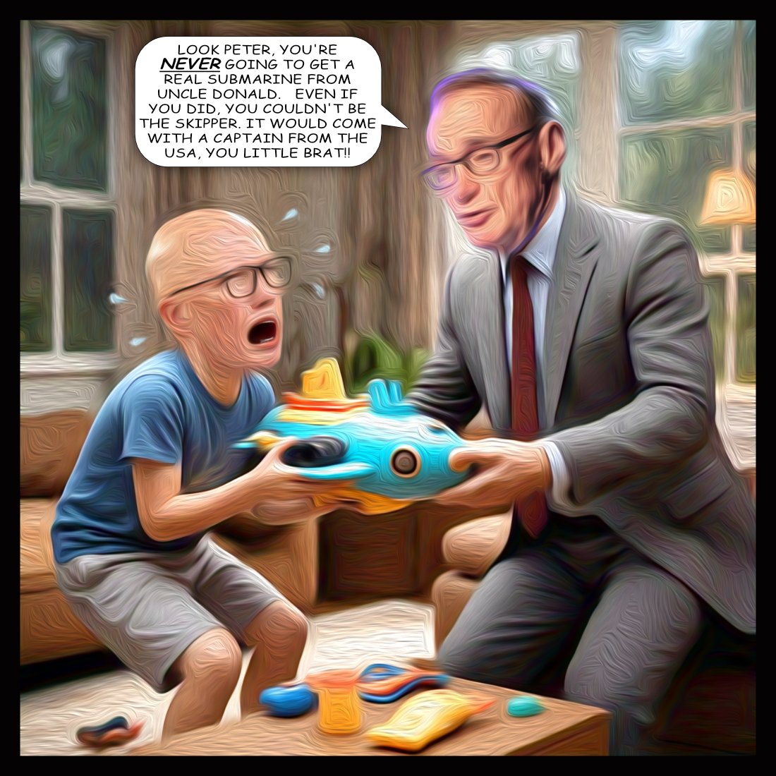 No Subs Peter — Polliedom cartoon by Peter Gillies