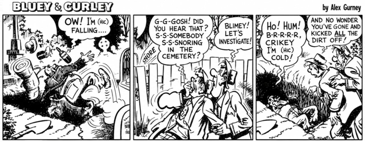 Alex Gurney Grave Snore UP — Pro cartoon by Peter Gillies