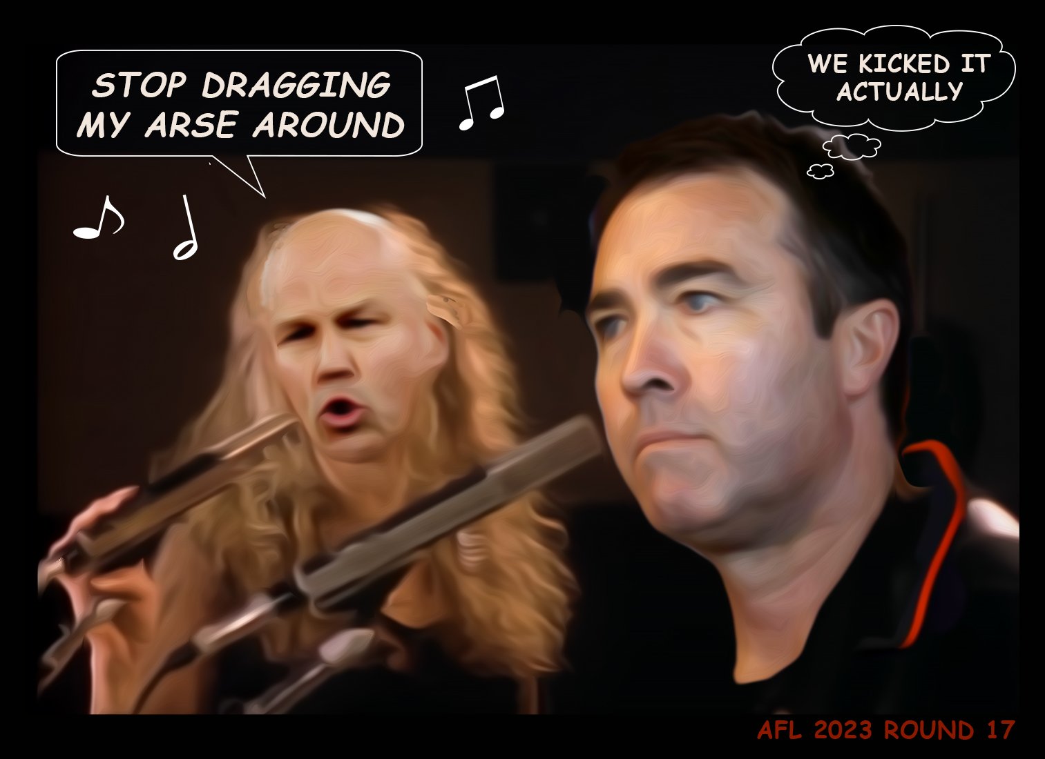Arse Kicked — Footy cartoon by Peter Gillies