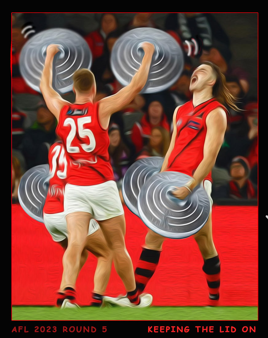 Lid On — Footy cartoon by Peter Gillies