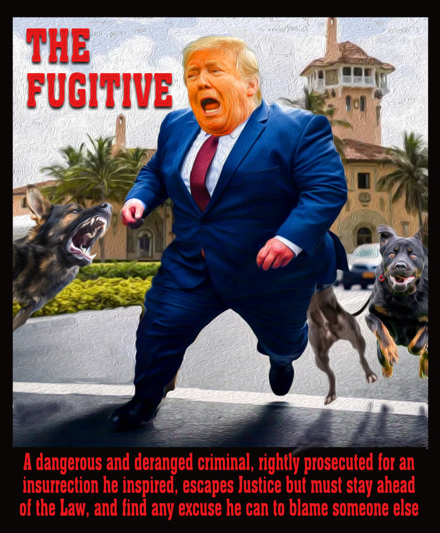The Fugitive — Polliedom cartoon by Peter Gillies