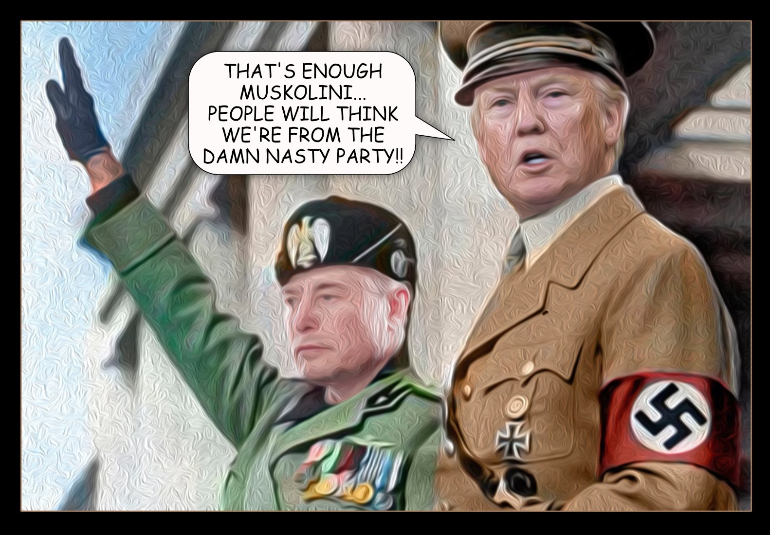 Nazi Salute — Polliedom cartoon by Peter Gillies