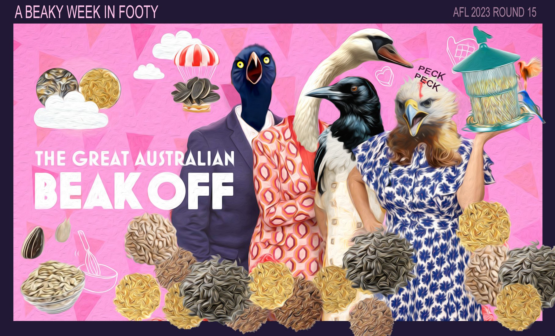 Beak Off — Footy cartoon by Peter Gillies