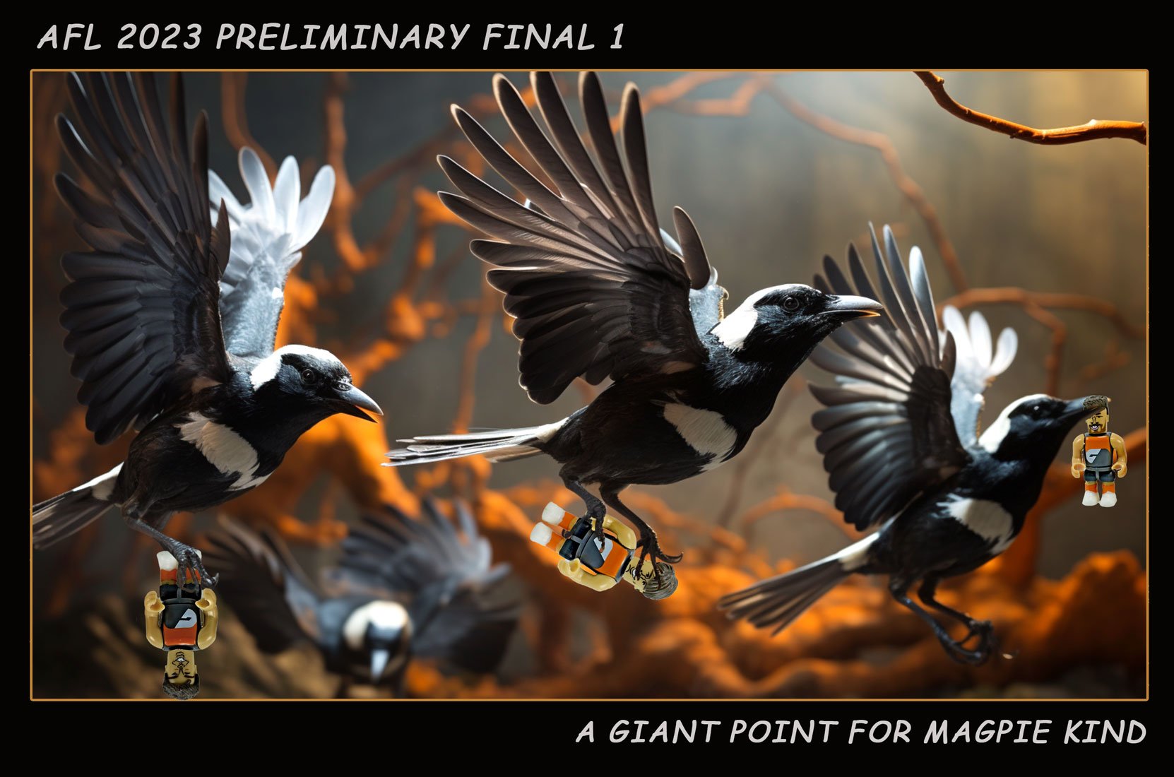 Prelim1 A Giant Point — Footy cartoon by Peter Gillies