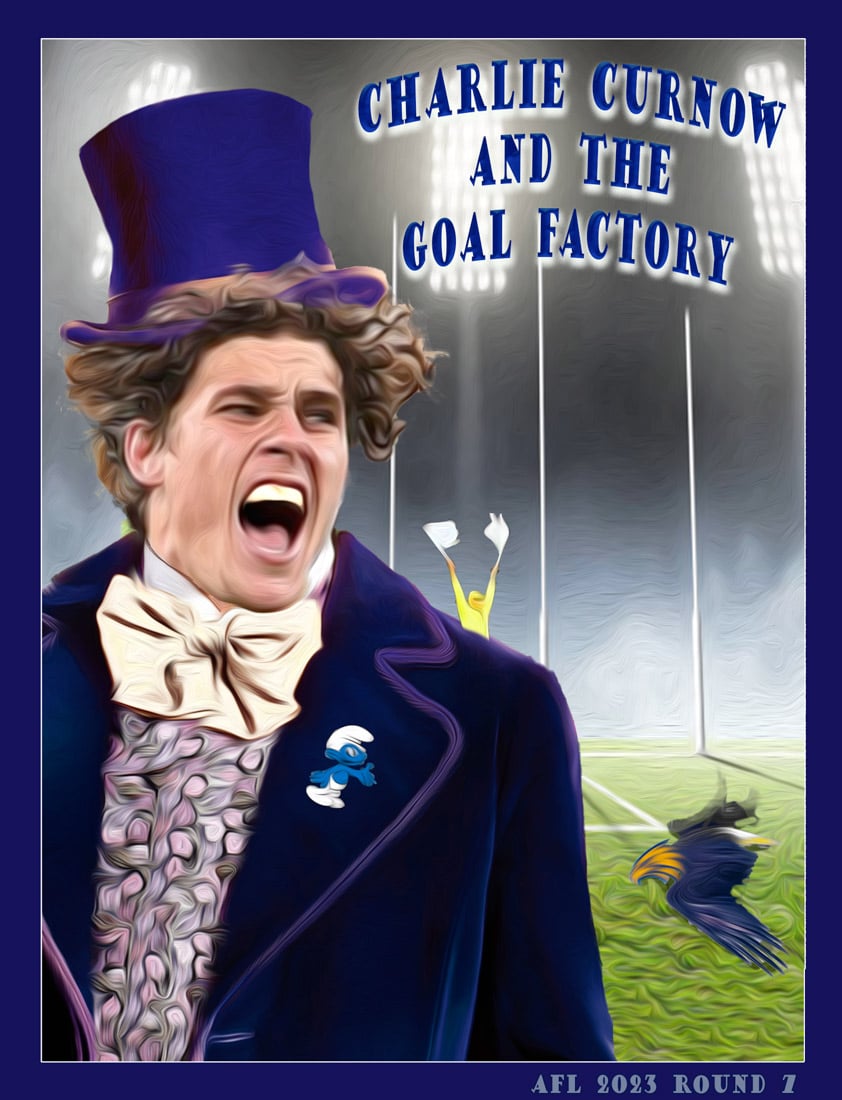 Goal Factory — Footy cartoon by Peter Gillies