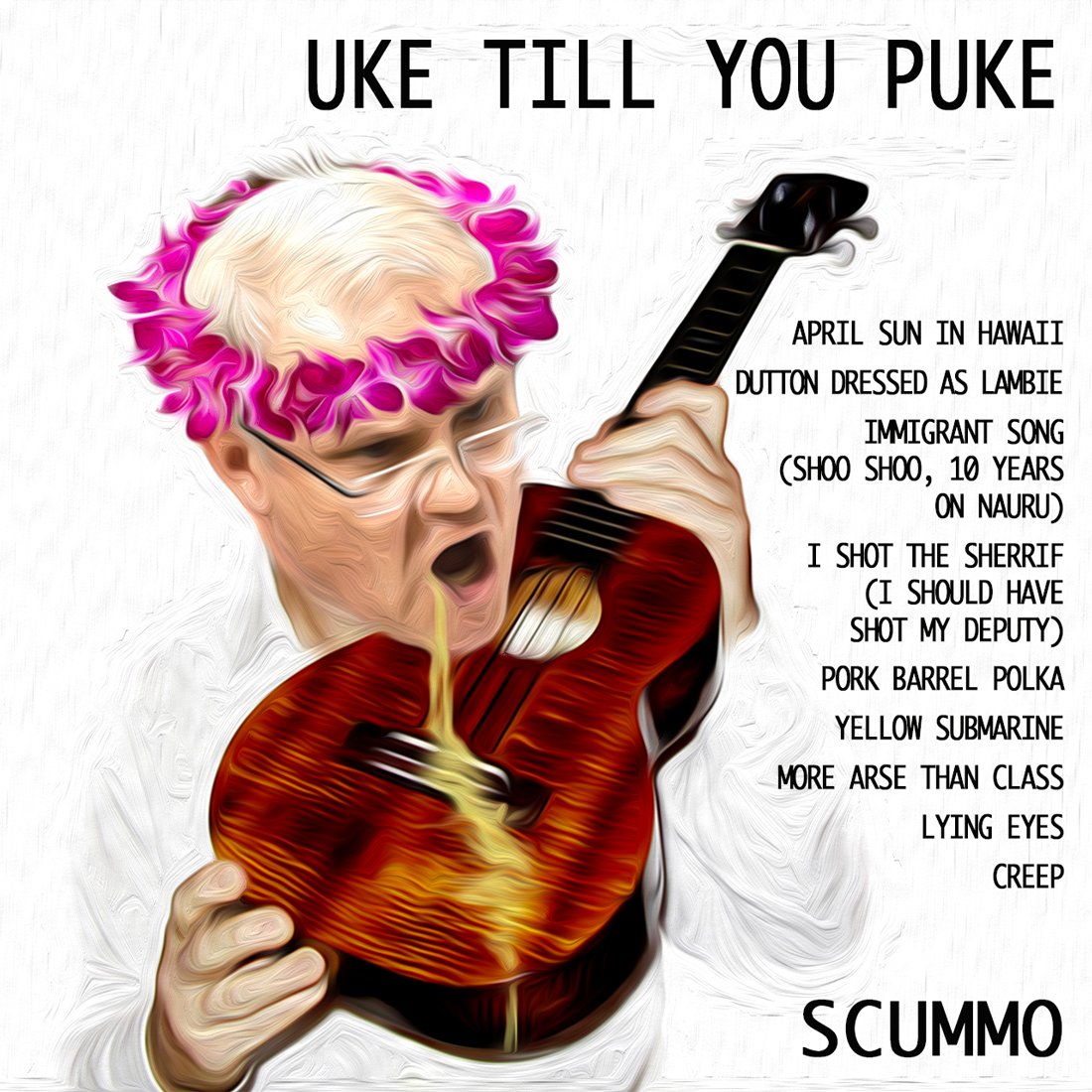 Uke Till You Puke — Polliedom cartoon by Peter Gillies