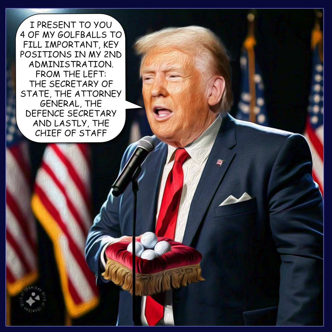 Trump Key Positions — Polliedom cartoon by Peter Gillies