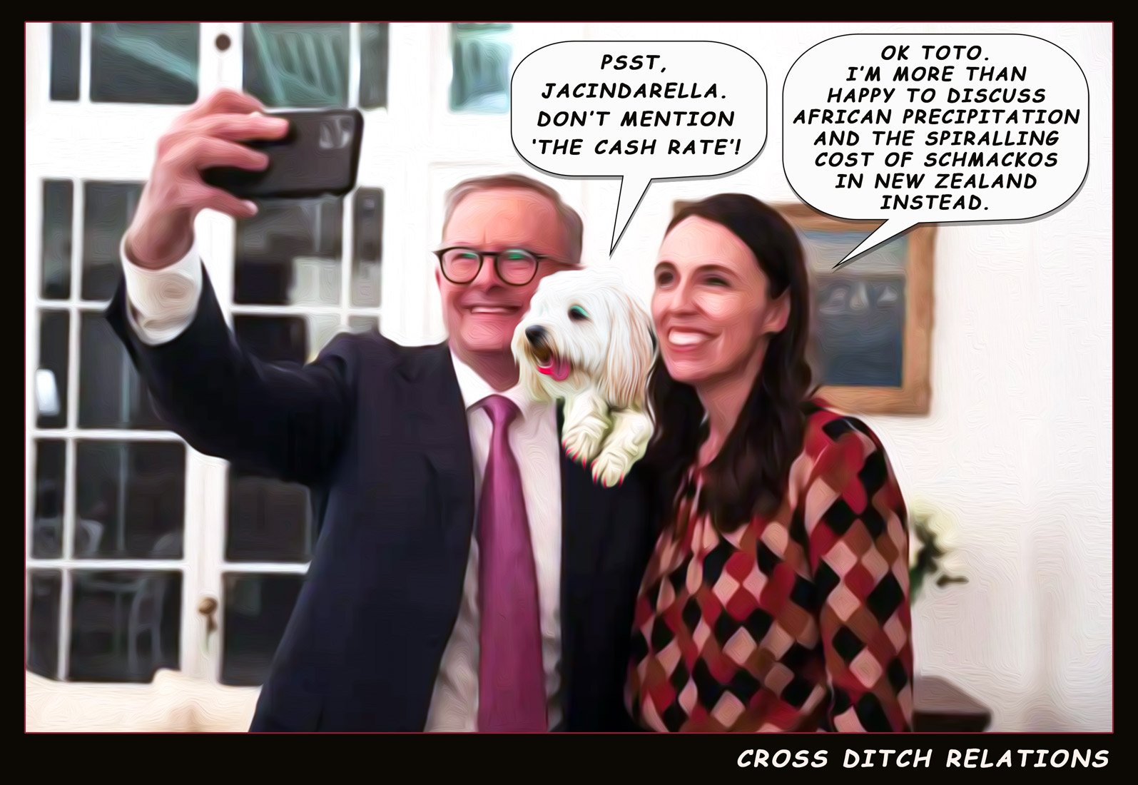 Cross Ditch Relations — Polliedom cartoon by Peter Gillies