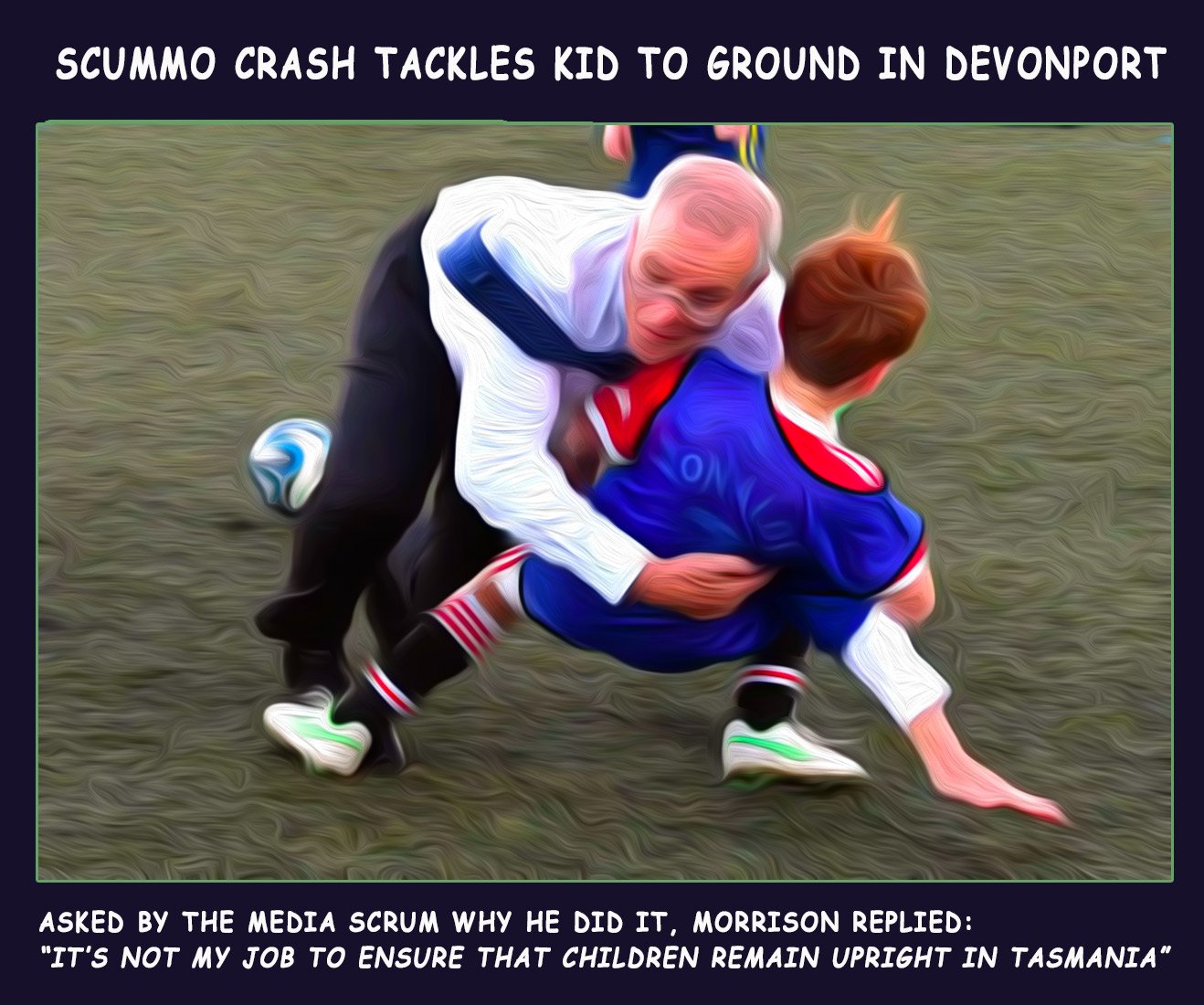 Crash Tackle — Polliedom cartoon by Peter Gillies
