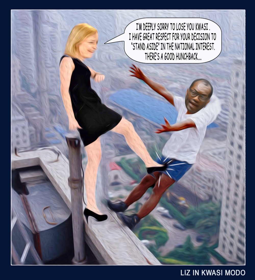 Kwasi Modo — Polliedom cartoon by Peter Gillies