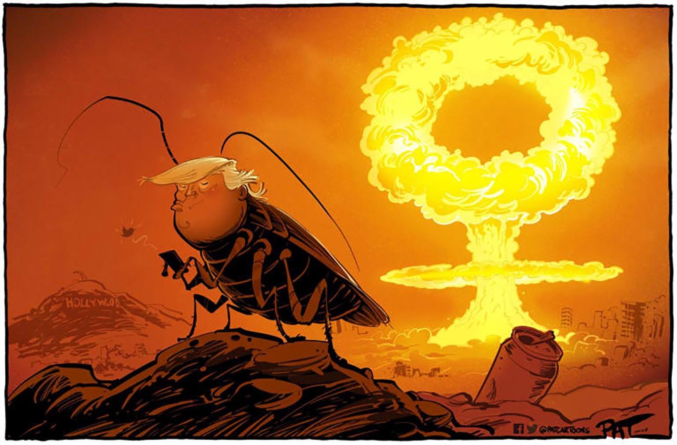 Pat Cambell Trump Cockroach — Pro cartoon by Peter Gillies