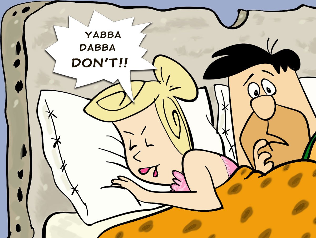 Yabba Dabba Don't 1 — Recycled cartoon by Peter Gillies
