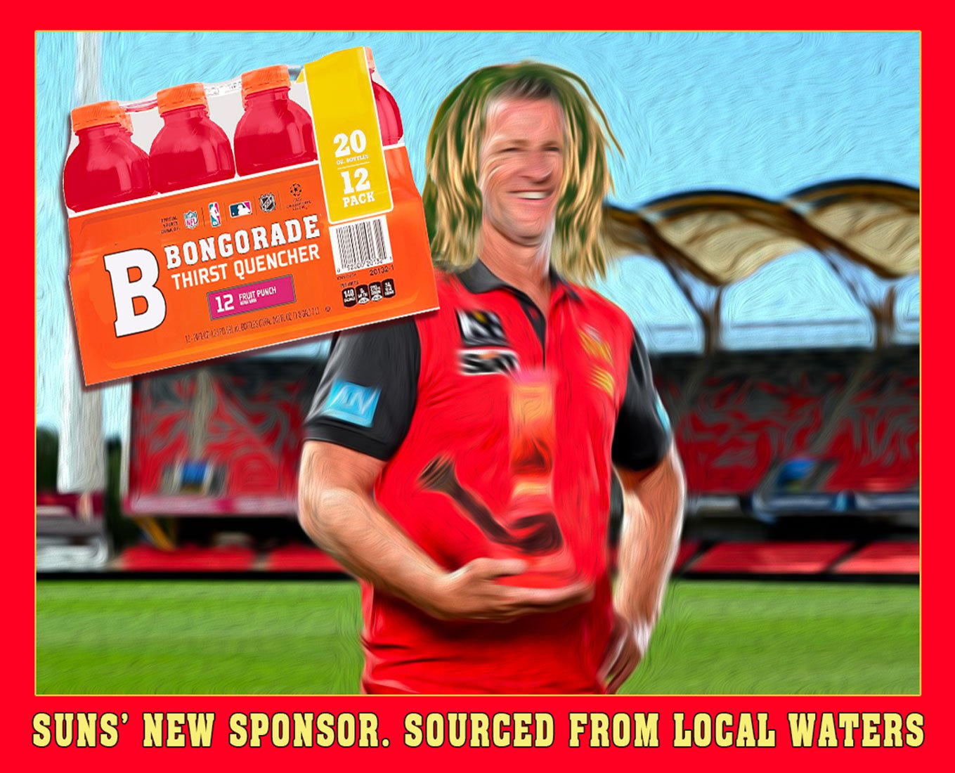 Suns Sponsor — Footy cartoon by Peter Gillies