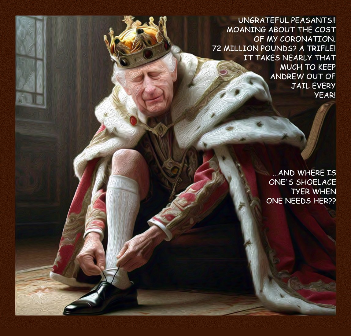 Coronation Costs — Polliedom cartoon by Peter Gillies