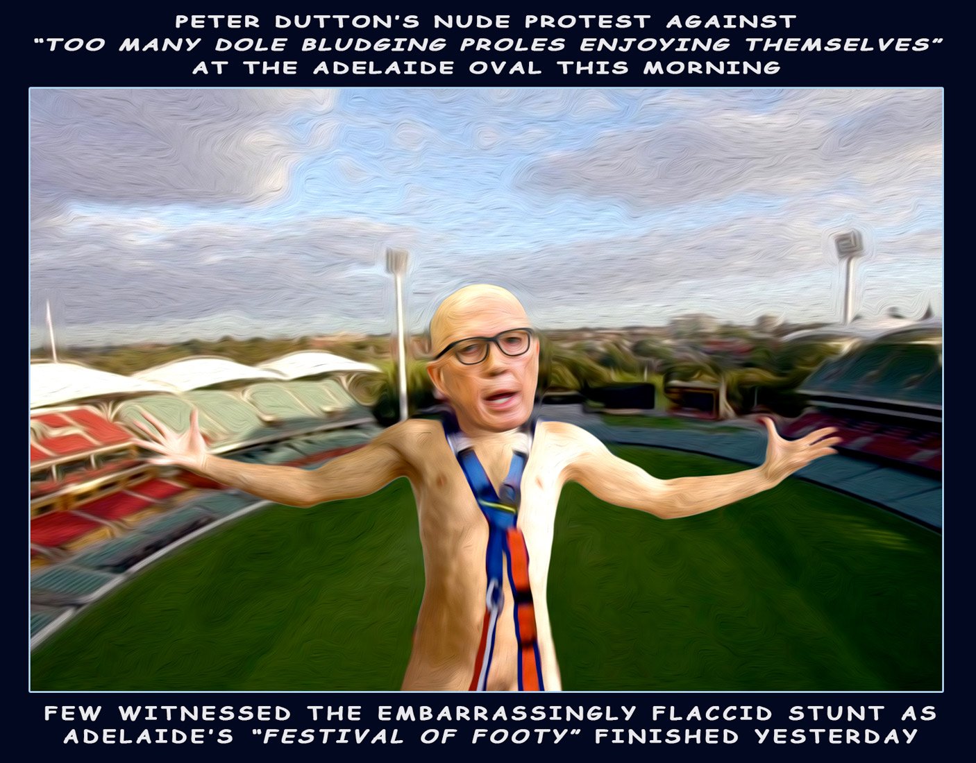 Stunt — Footy cartoon by Peter Gillies