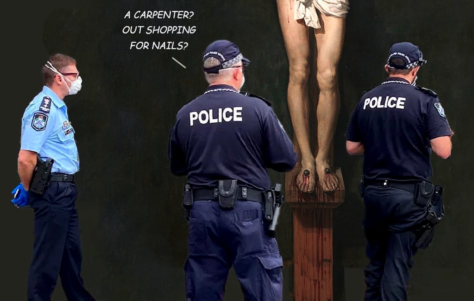 Covid Carpenter — Recycled cartoon by Peter Gillies