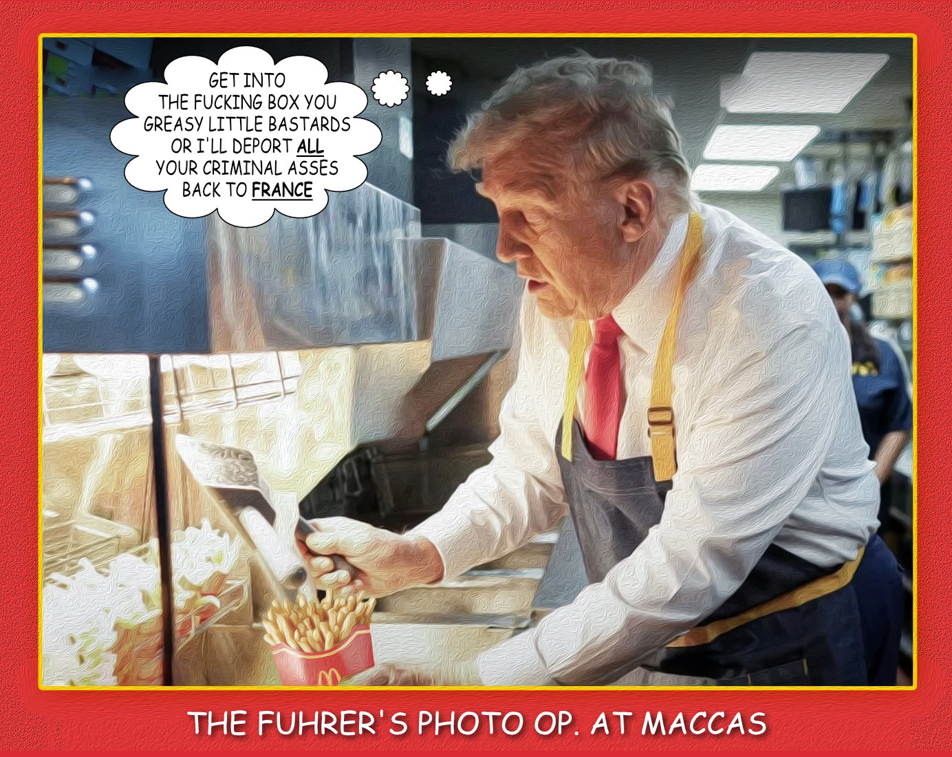 Donny Does McDonalds — Polliedom cartoon by Peter Gillies