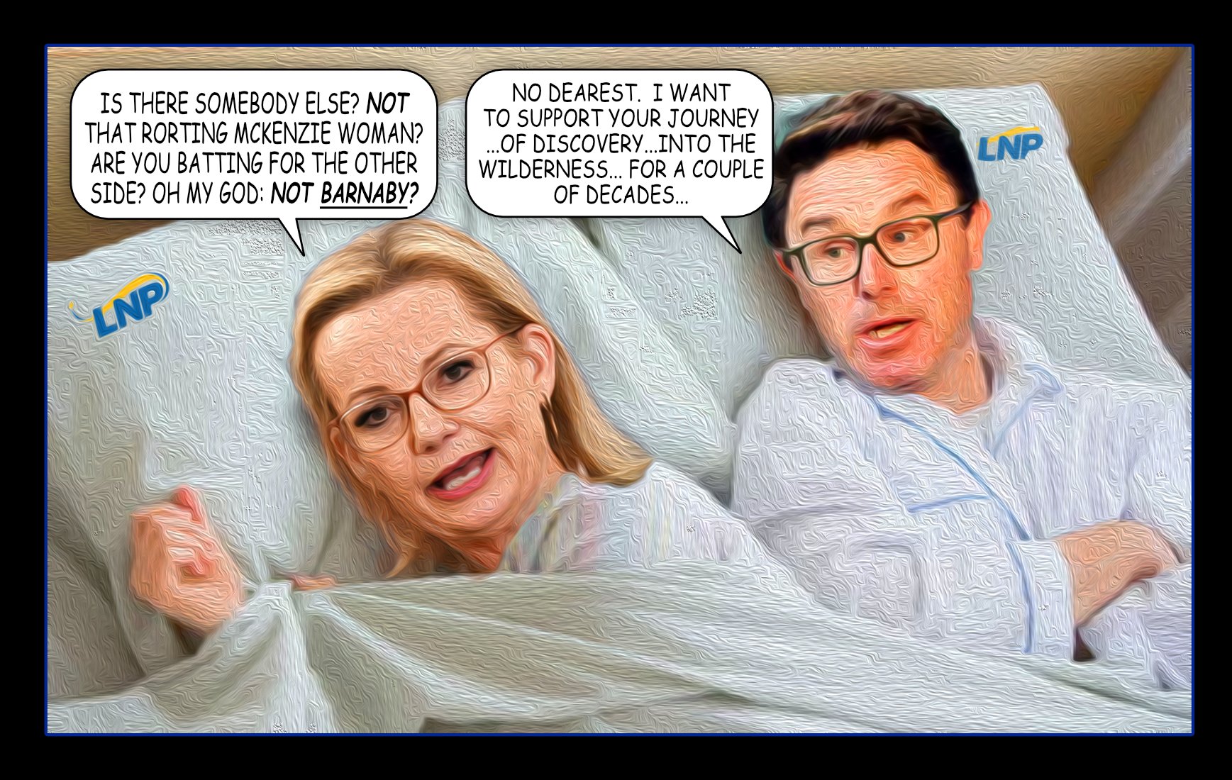 LNP Divorce — Polliedom cartoon by Peter Gillies