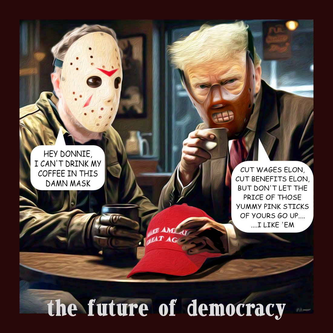 Future of Democracy — Polliedom cartoon by Peter Gillies