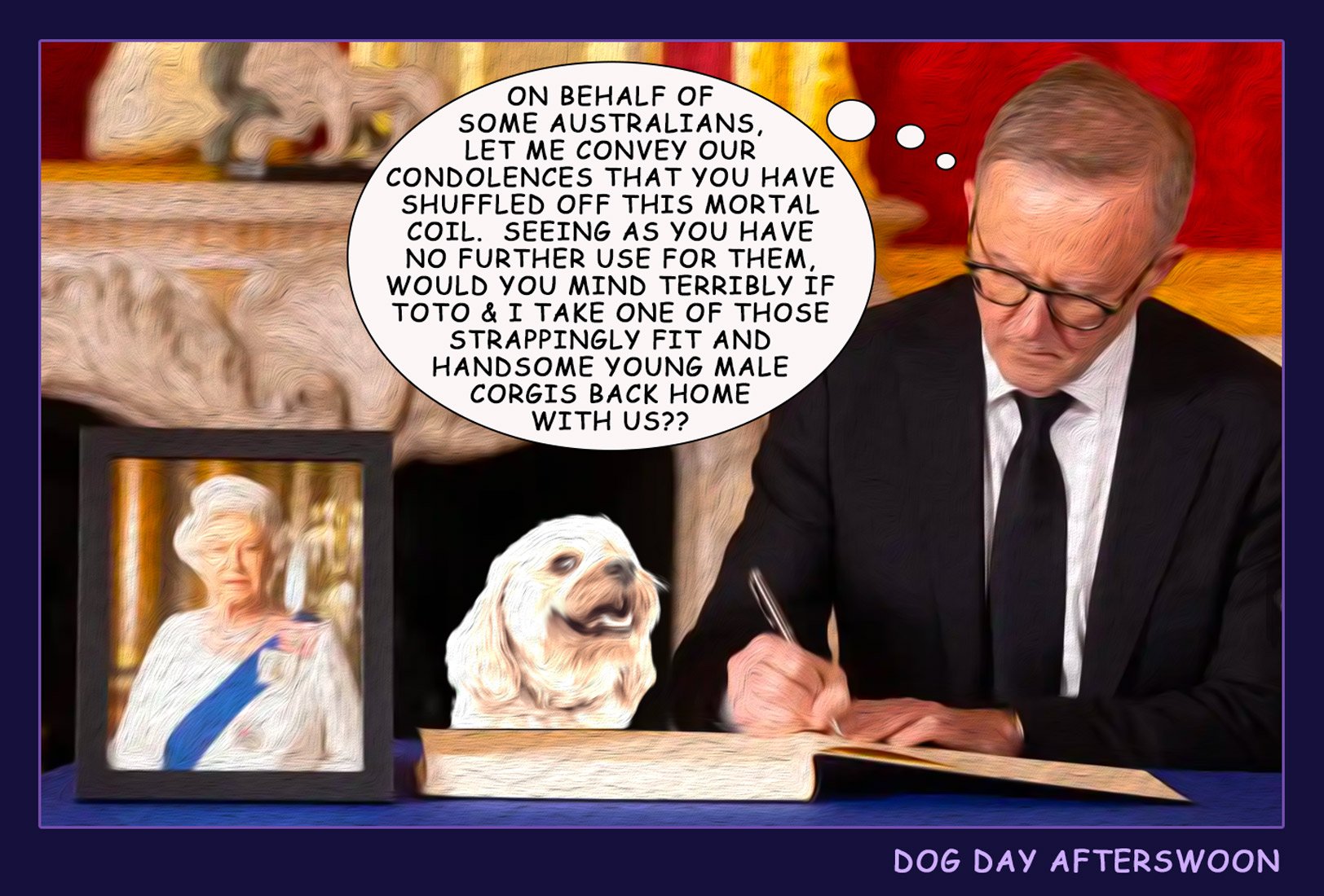 Dog Day Arvo — Polliedom cartoon by Peter Gillies