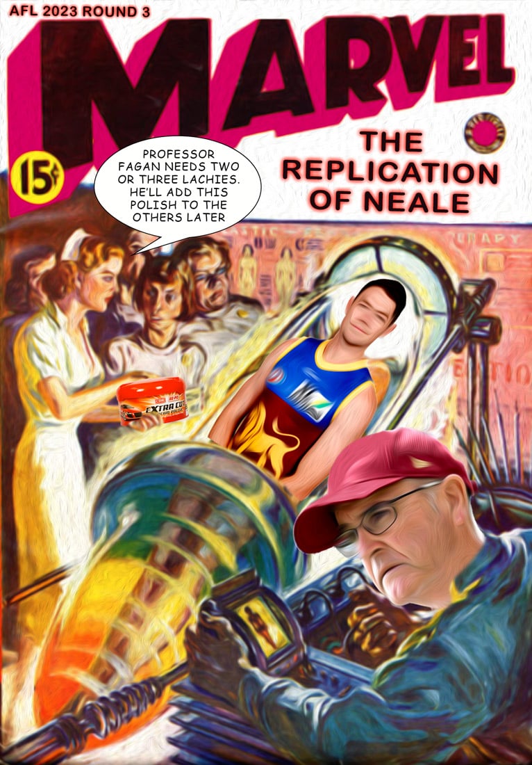 Replication of Neale — Footy cartoon by Peter Gillies