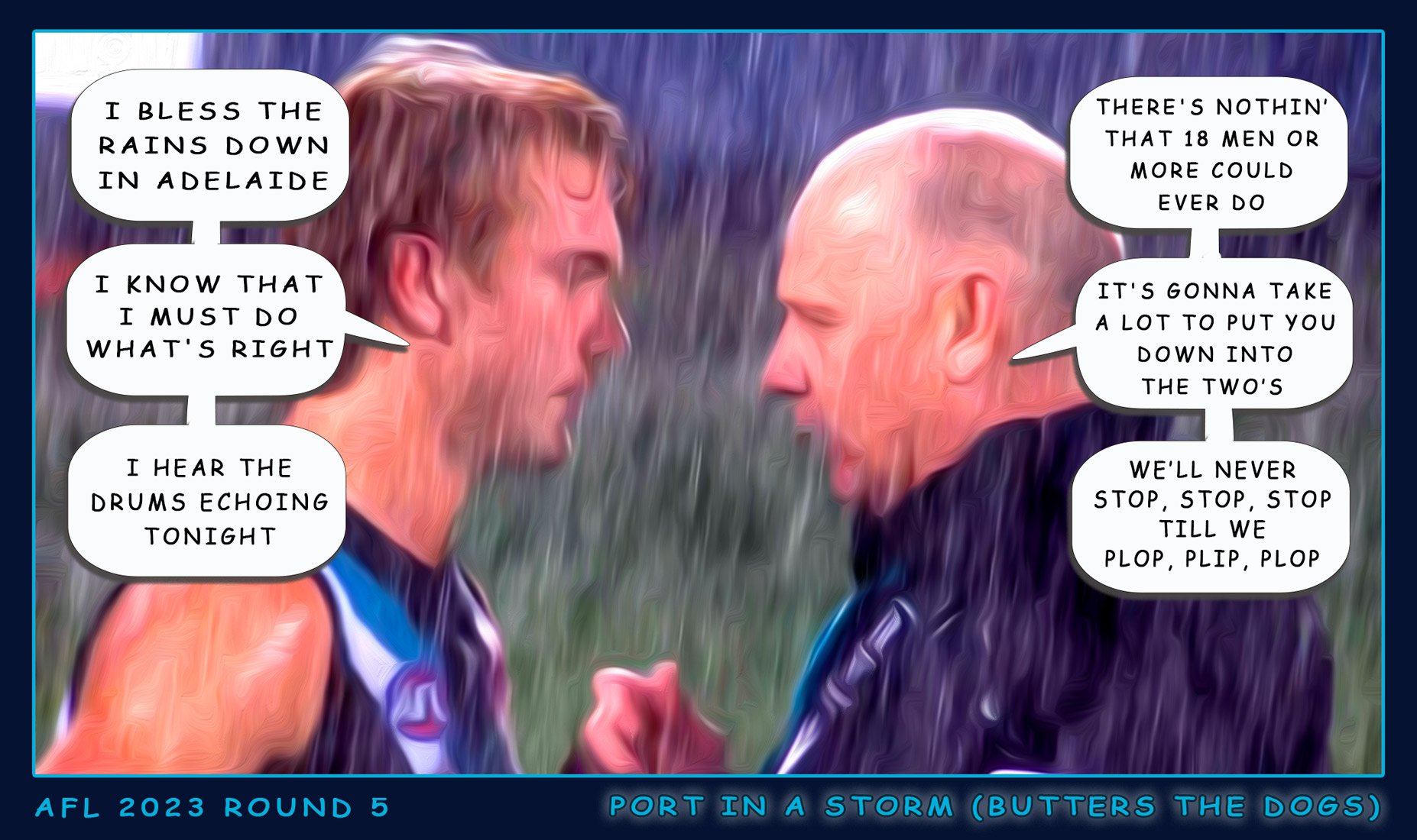 Port Storm — Footy cartoon by Peter Gillies