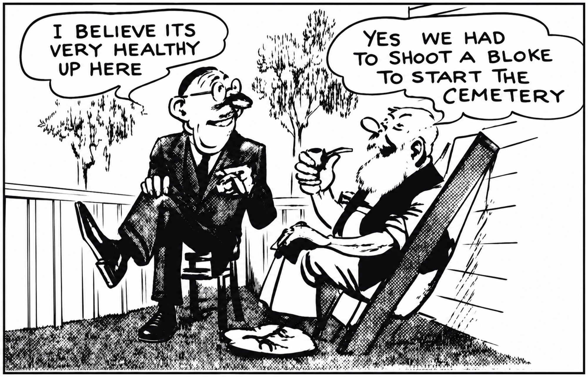 Stan Cross Cemetery UP — Pro cartoon by Peter Gillies