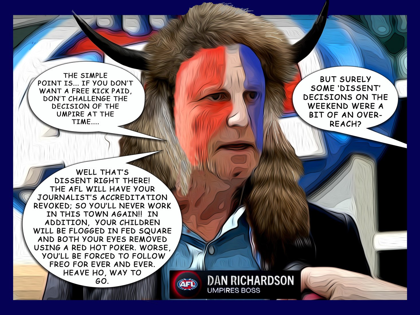 Dissent — Footy cartoon by Peter Gillies
