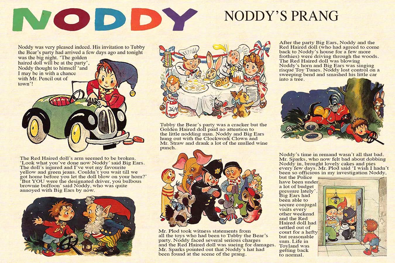 Noddy's Prang — Recycled cartoon by Peter Gillies