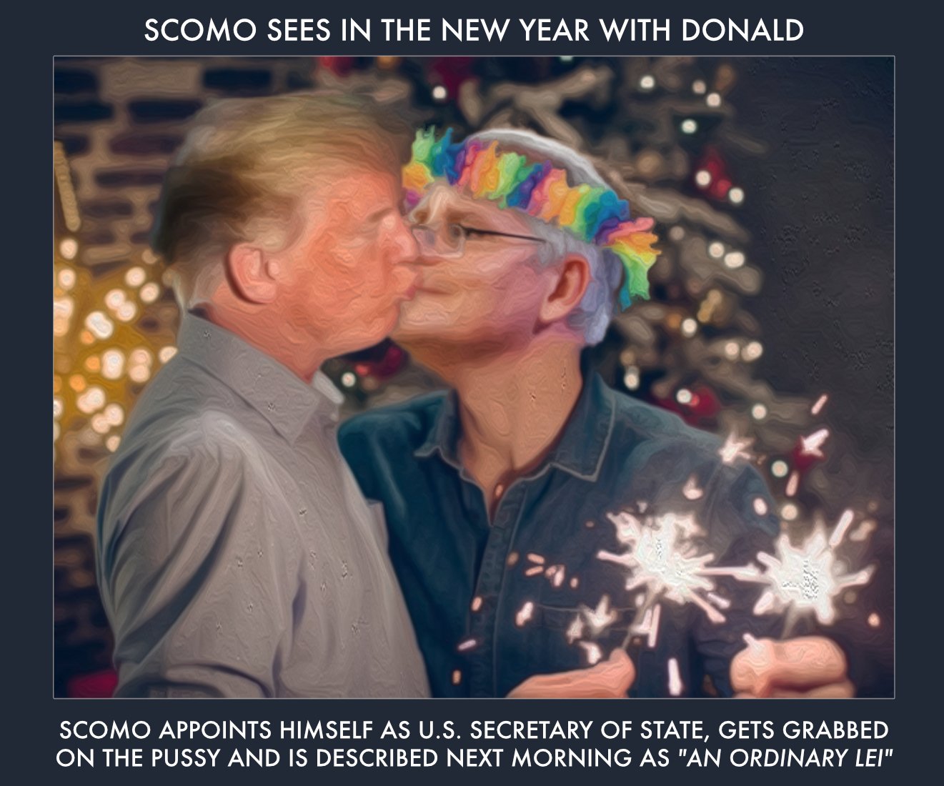 Scomo's new years eve — Polliedom cartoon by Peter Gillies