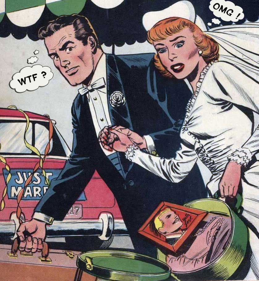 Bride — Recycled cartoon by Peter Gillies